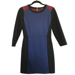 CLUB MONACO Colorblock Dress Women’s Size 6 Workwear Business Casual Navy Blue